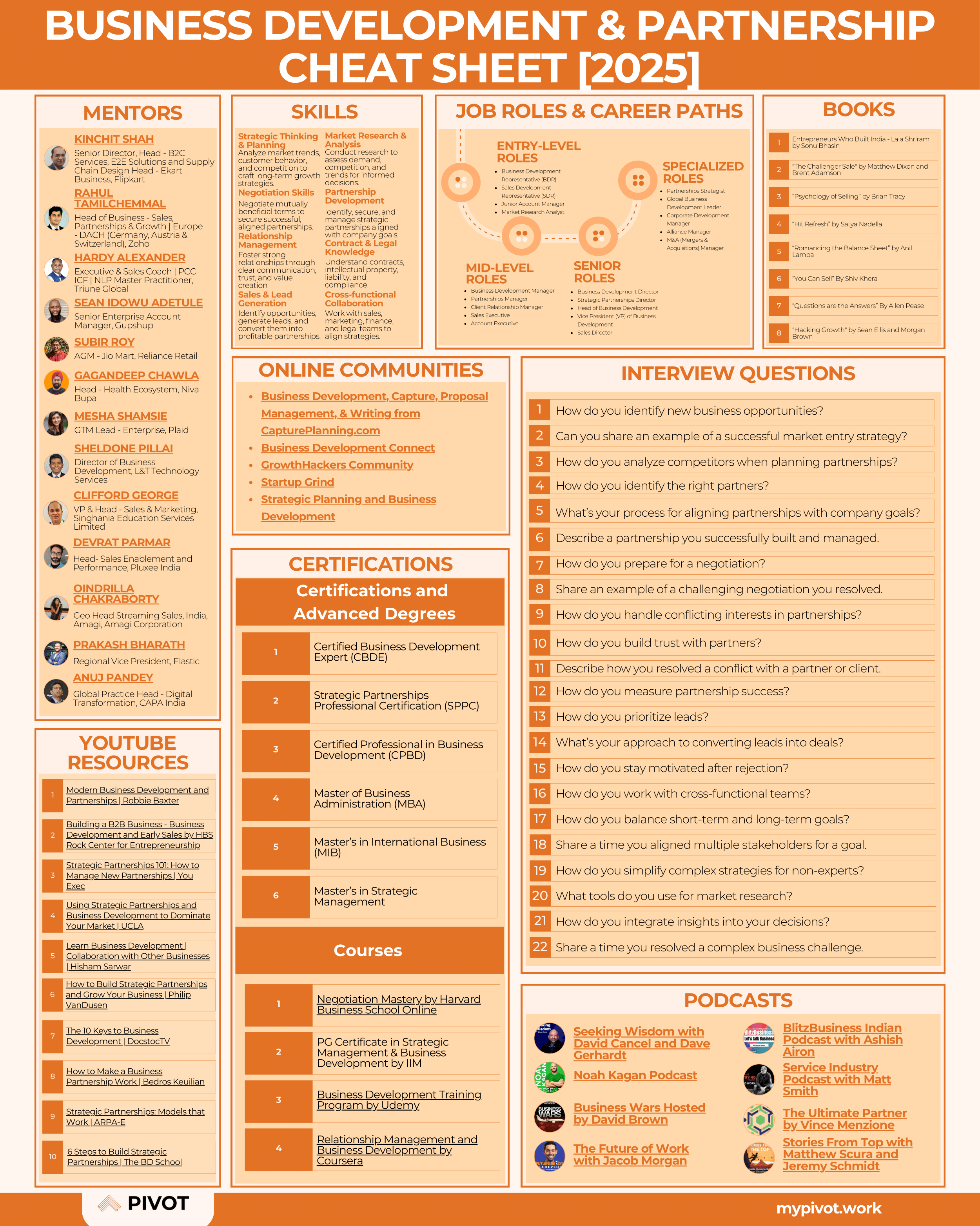 Business Development and Partnership Cheat Sheet resume template preview - cheat-sheets professional template
