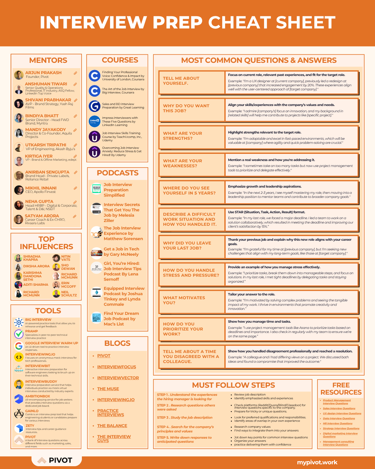 Interview Prep Cheat Sheet resume template preview - cheat-sheets professional template