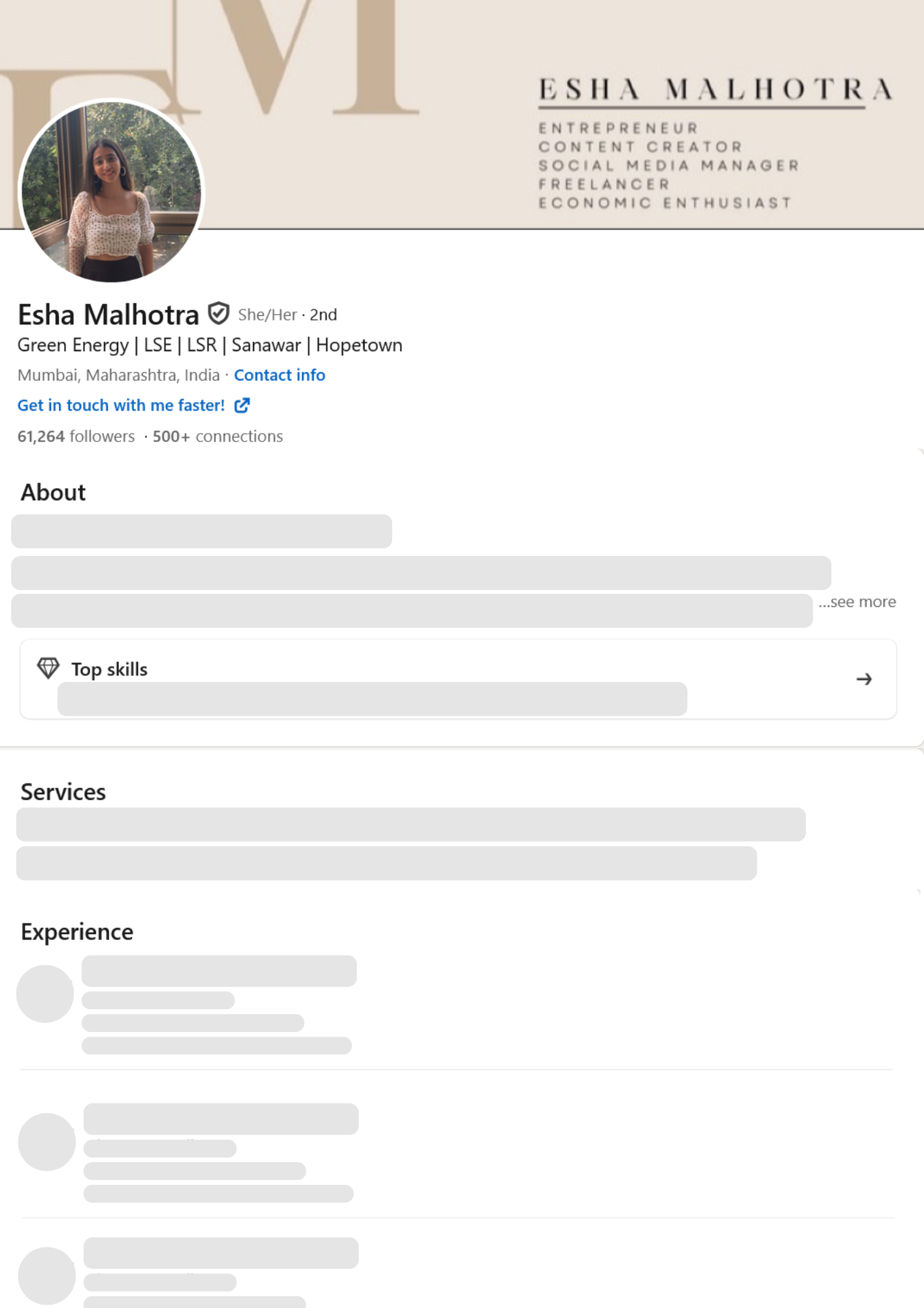 Career Launch LinkedIn Profile Example resume template preview - linkedin-profiles professional template