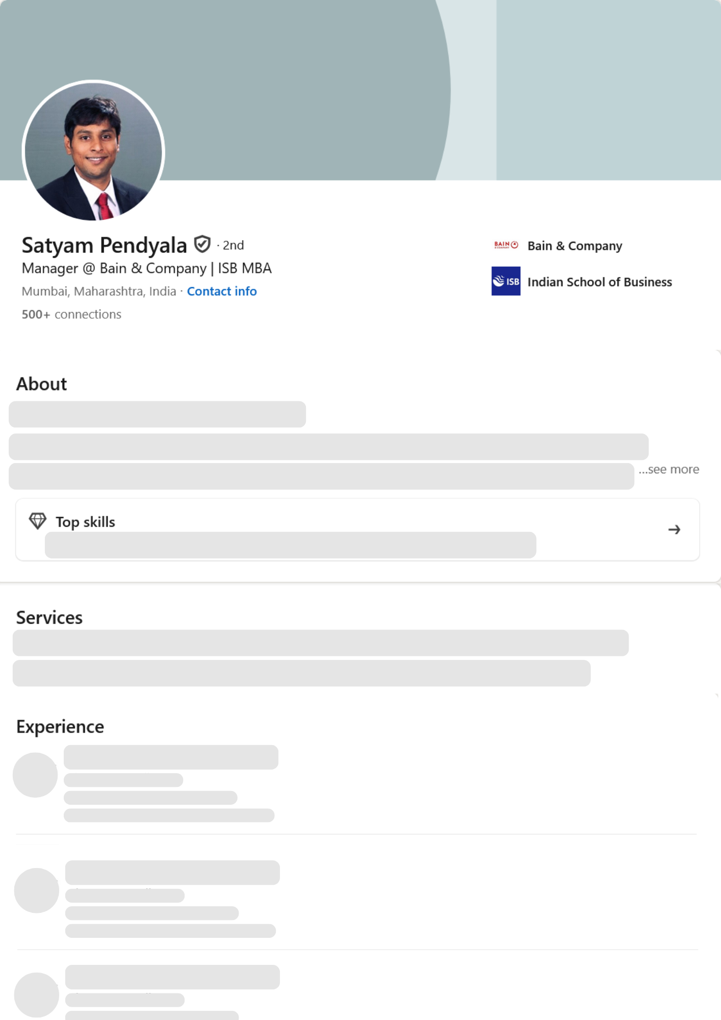 Career Growth LinkedIn Profile Example resume template preview - linkedin-profiles professional template