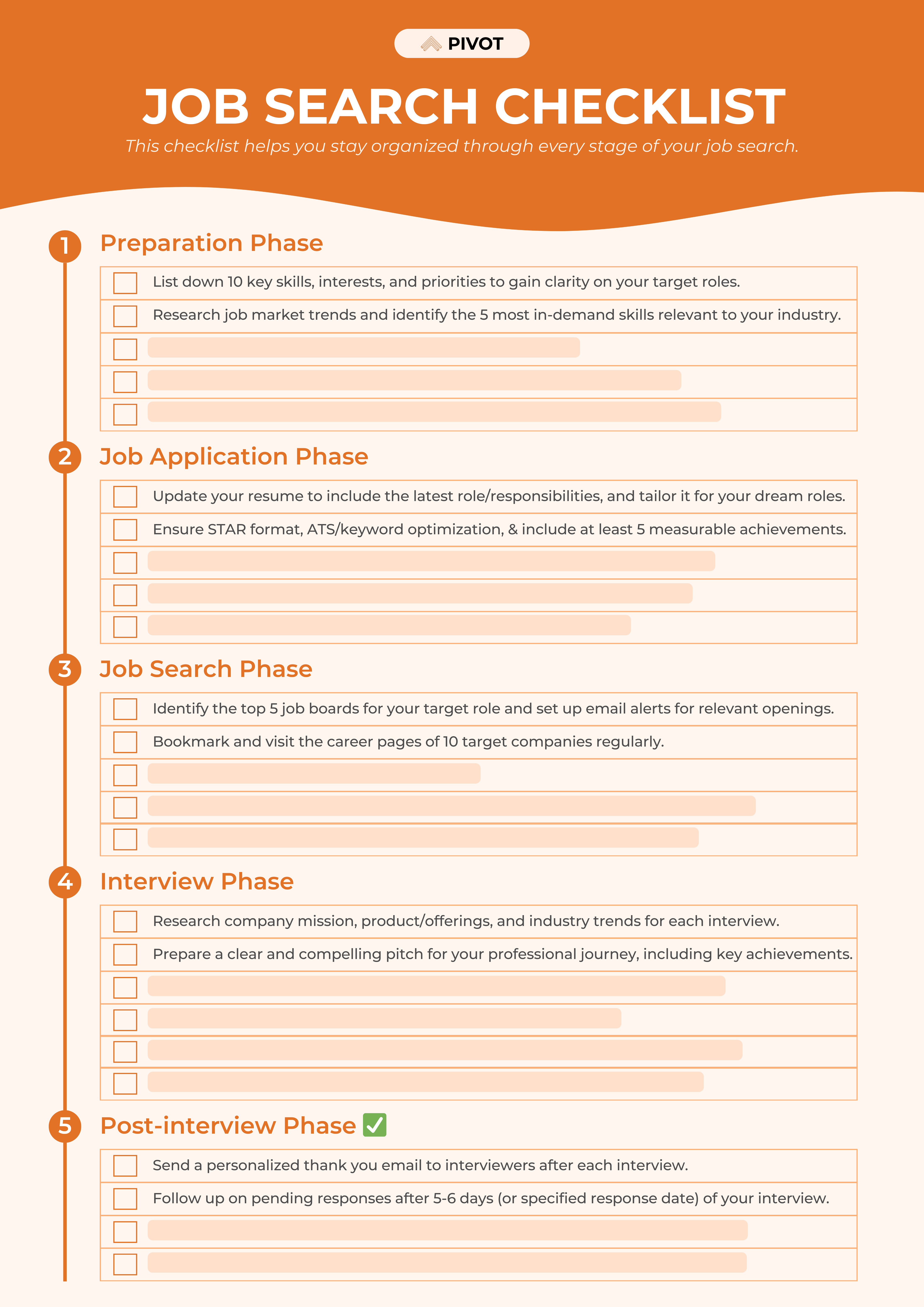 Job Search Checklist resume template preview - job-search-checklist professional template