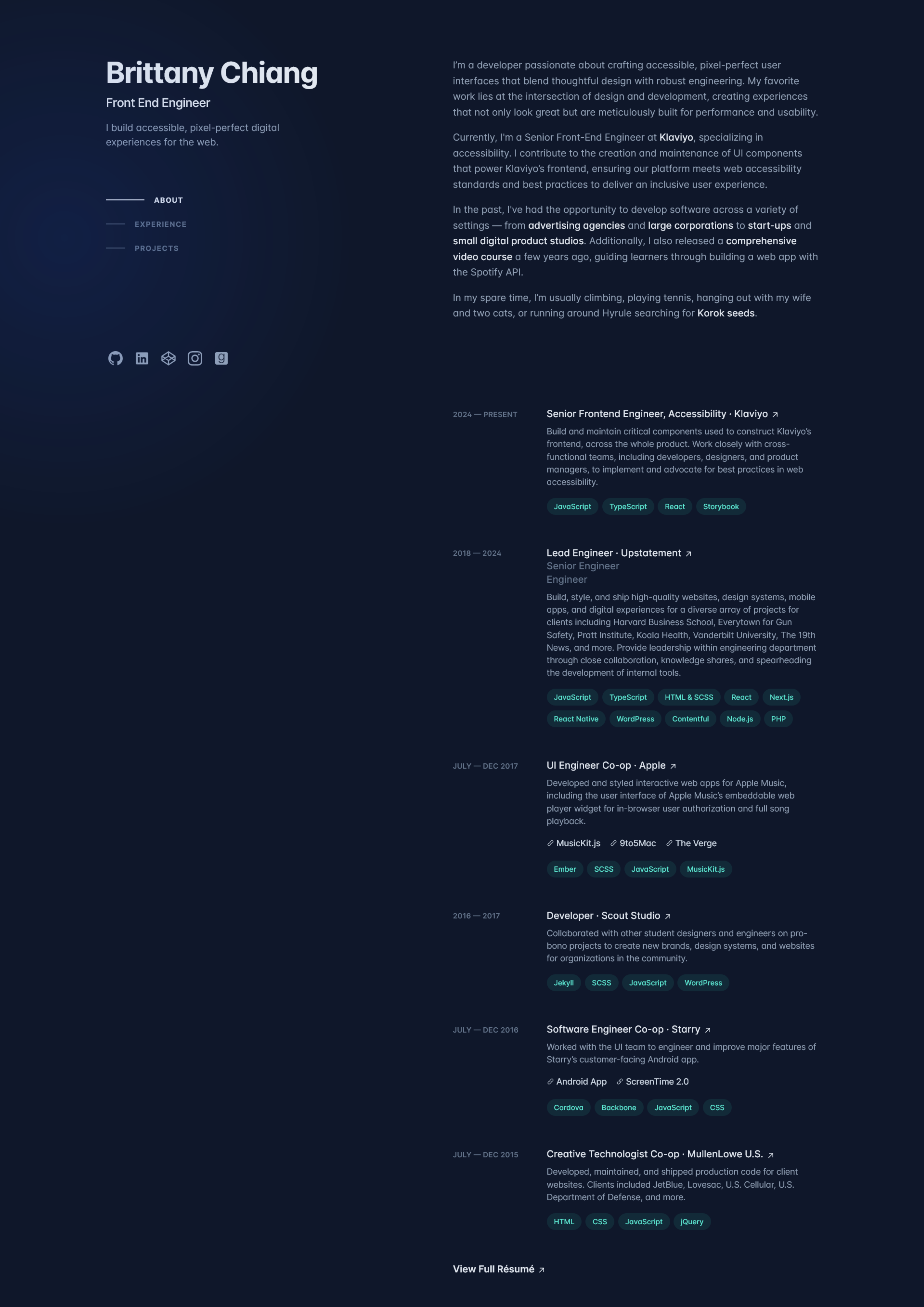 Web Developer Portfolio Example resume template preview - work-portfolios professional template